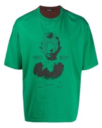 Мужская зеленая футболка с круглым вырезом с принтом от Undercoverism