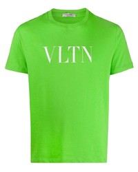 Мужская зеленая футболка с круглым вырезом с принтом от Valentino