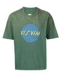 Мужская зеленая футболка с круглым вырезом с принтом от VISVIM