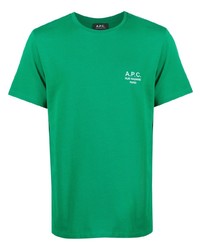 Мужская зеленая футболка с круглым вырезом от A.P.C.