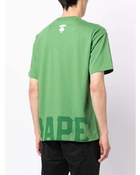Мужская зеленая футболка с круглым вырезом от AAPE BY A BATHING APE