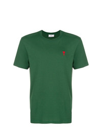 Мужская зеленая футболка с круглым вырезом от AMI Alexandre Mattiussi