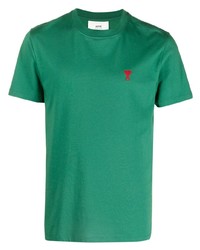 Мужская зеленая футболка с круглым вырезом от Ami Paris