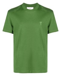 Мужская зеленая футболка с круглым вырезом от Ami Paris