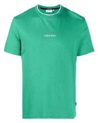Мужская зеленая футболка с круглым вырезом от Calvin Klein