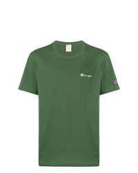 Мужская зеленая футболка с круглым вырезом от Champion