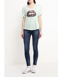 Женская зеленая футболка с круглым вырезом от Eleven Paris