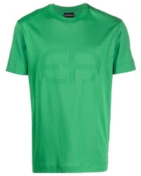 Мужская зеленая футболка с круглым вырезом от Emporio Armani