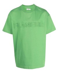 Мужская зеленая футболка с круглым вырезом от Flaneur Homme
