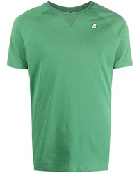 Мужская зеленая футболка с круглым вырезом от K-Way