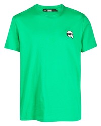 Мужская зеленая футболка с круглым вырезом от Karl Lagerfeld
