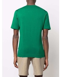 Мужская зеленая футболка с круглым вырезом от John Smedley