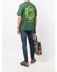 Мужская зеленая футболка с круглым вырезом от Gcds