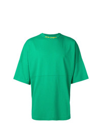 Мужская зеленая футболка с круглым вырезом от Palm Angels