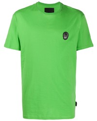 Мужская зеленая футболка с круглым вырезом от Philipp Plein