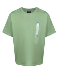 Мужская зеленая футболка с круглым вырезом от Pleasures