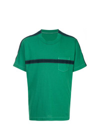 Мужская зеленая футболка с круглым вырезом от Sacai