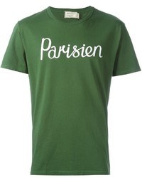 Мужская зеленая футболка с принтом от MAISON KITSUNÉ