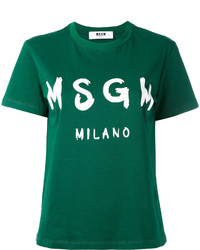 Женская зеленая футболка с принтом от MSGM