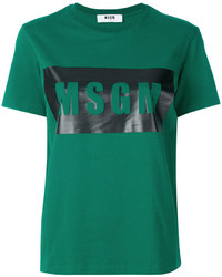 Женская зеленая футболка с принтом от MSGM