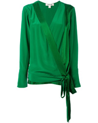 Зеленая шелковая блузка от Diane von Furstenberg