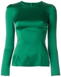 Зеленая шелковая блузка от Dolce & Gabbana