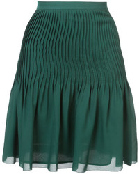 Зеленая шелковая юбка в шотландскую клетку от Oscar de la Renta