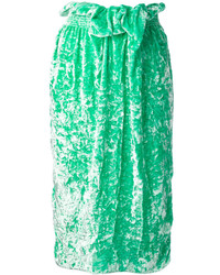 Зеленая шелковая юбка от Victoria Beckham