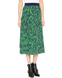 Зеленая шифоновая юбка-миди с принтом от Whistles