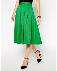 Зеленая юбка-миди со складками от Asos