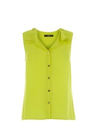 Зелено-желтая блуза на пуговицах