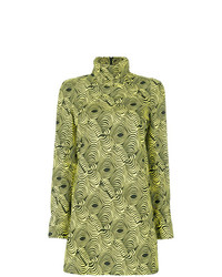 Зелено-желтая блузка с длинным рукавом с принтом от Marni