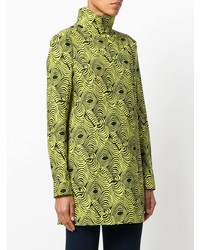 Зелено-желтая блузка с длинным рукавом с принтом от Marni
