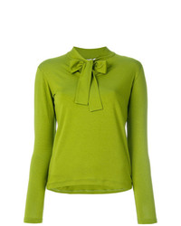 Зелено-желтая блузка с длинным рукавом от D-Exterior