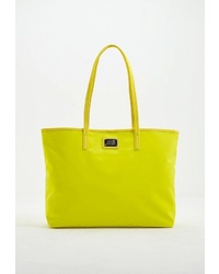 Зелено-желтая большая сумка из плотной ткани от Cavalli Class