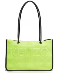 Зелено-желтая большая сумка от Kenzo