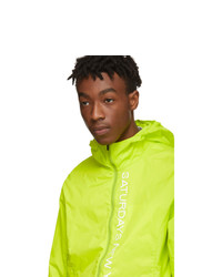 Мужская зелено-желтая ветровка от Saturdays Nyc