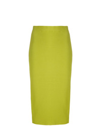 Зелено-желтая вязаная юбка-миди от Antonio Marras