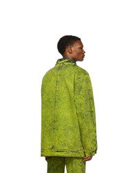 Мужская зелено-желтая джинсовая куртка от S.R. STUDIO. LA. CA.