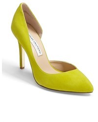 Зелено-желтая кожаная обувь