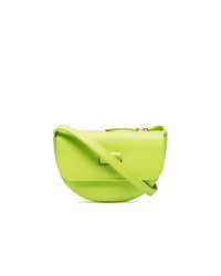 Зелено-желтая кожаная поясная сумка от Wandler