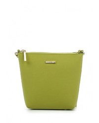 Зелено-желтая кожаная сумка через плечо от Fabretti