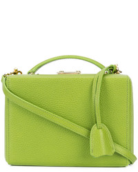 Зелено-желтая кожаная сумка через плечо от MARK CROSS