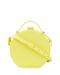 Зелено-желтая кожаная сумка через плечо от Nico Giani