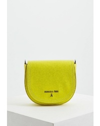 Зелено-желтая кожаная сумка через плечо от Patrizia Pepe