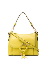 Зелено-желтая кожаная сумка через плечо от See by Chloe
