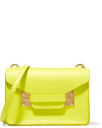 Зелено-желтая кожаная сумка через плечо от Sophie Hulme