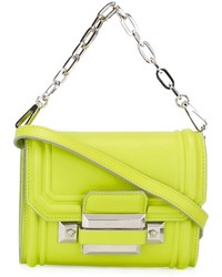 Зелено-желтая кожаная сумка через плечо от Versace