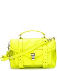 Женская зелено-желтая кожаная сумка от Proenza Schouler