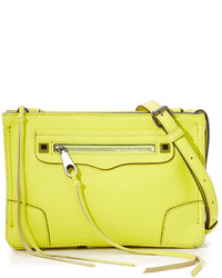 Женская зелено-желтая кожаная сумка от Rebecca Minkoff